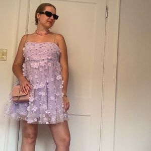 Lavender Short flower dress